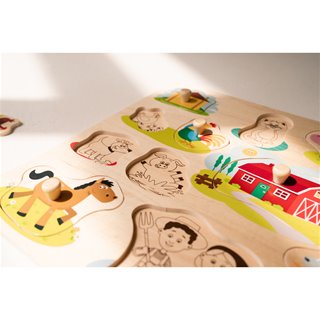 Peg puzzle - 16 pieces - farm